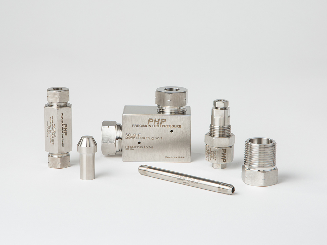 High Pressure Fittings and Adaptors on Stock, up to 100.000 Psi